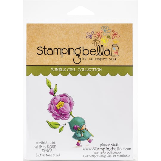 Stamping Bella Bundle Girl With A Rose Cling Stamps